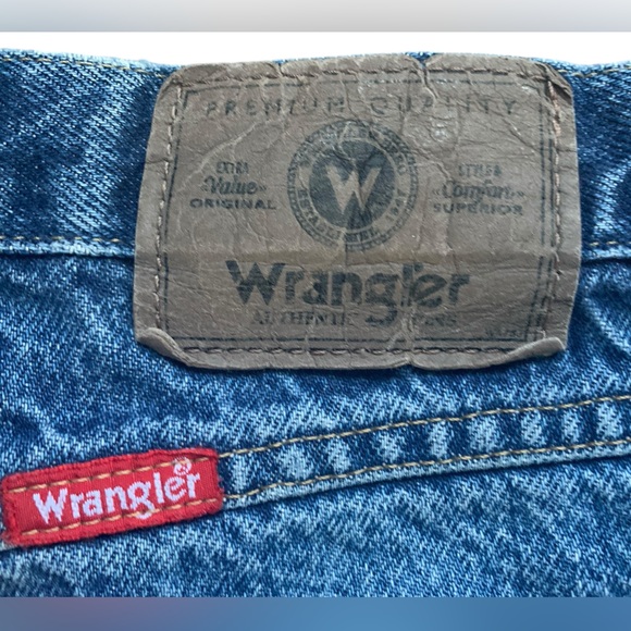 WRANGLER Men’s Destroyed Distressed Denim Blue Jeans Pants 44” x 30” - Picture 5 of 14
